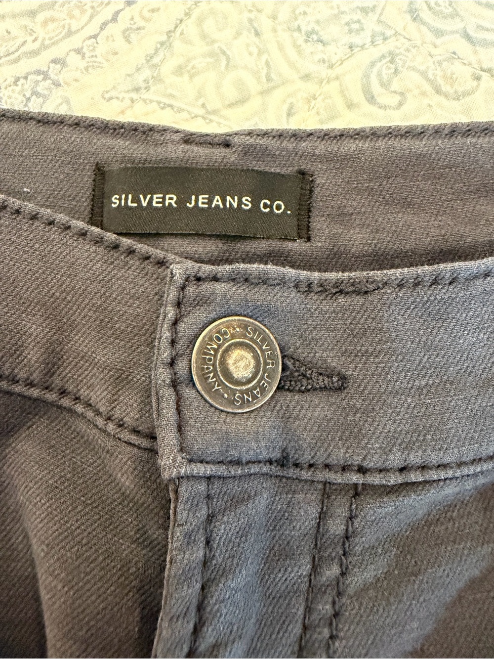 Silver Jeans Co Grayson Straight Leg 38x32 Gray Stretch Denim - Picture 3 of 7